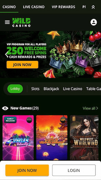 Wild Casino best for high RTP slots